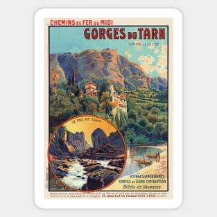 Gorges du Tarn France Vintage Poster 1912 Sticker